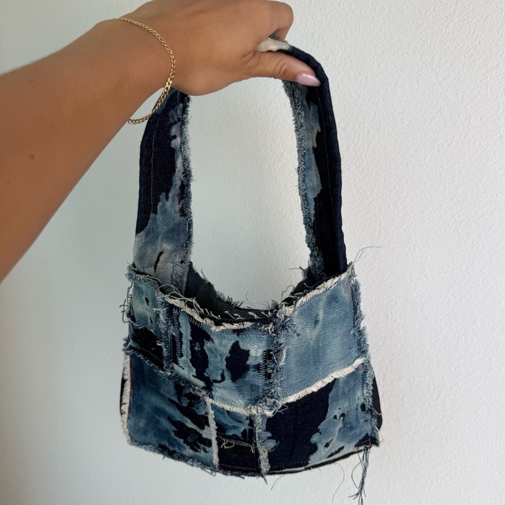 Hand-Made Denim Patchwork Purse - image 3